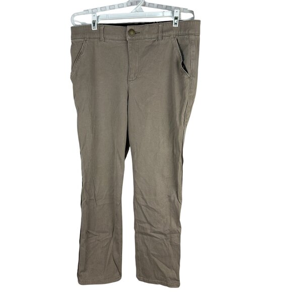 Democracy Womens Absolution Khaki Chino Pants Size 10 Straight Leg Stretch - Picture 1 of 5